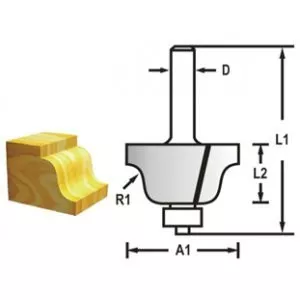 Makita D-48767 Profilová fréza s ložiskemstopka 8 mm,38,1x17,5x60 mm