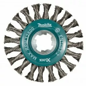 Makita D-73405 kotoučový kartáč z ocelového drátu-splétaný drát průměr 0,5mm X-LOCK 115mm