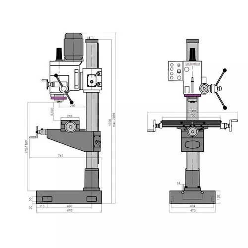 Sloupová převodová vrtačka OPTIdrill DH 40 CT 3034349 Optimum