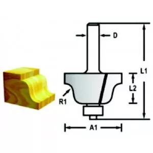 Makita D-48804 Profilová fréza s ložiskem stopka 6 mm,25,4x9,5x52 mm