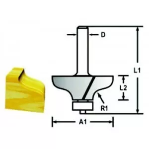 Makita D-48773 Profilová fréza s ložiskem stopka 8 mm,31,8x12,7x56 mm