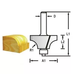 Makita D-48452 Zaoblovací fréza s ložiskem stopka 6 mm,20,3x10x51 mm R=4mm