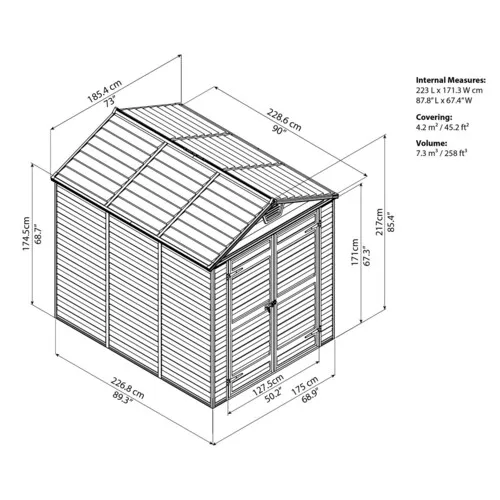 Palram - Canopia Skylight 6x8 hnědý zahradní domek