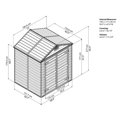 Palram - Canopia Skylight 6x5 hnědý zahradní domek