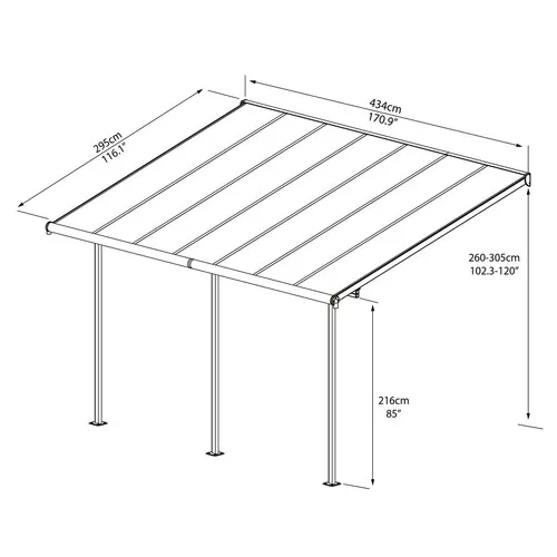 Palram - Canopia Sierra 4200 bílá 3 x 4,25 hliníková (montovaná) pergola