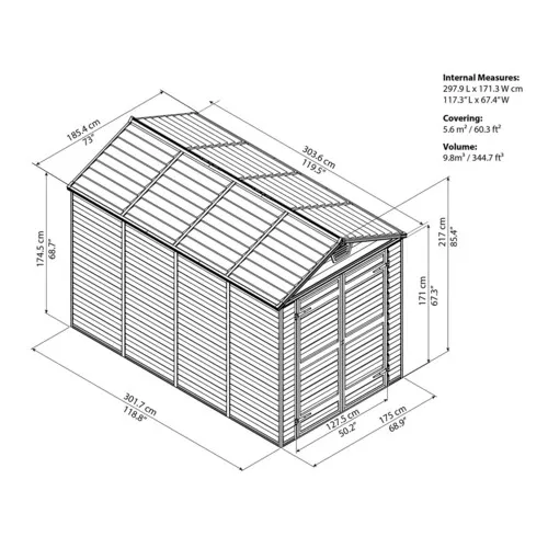 Palram - Canopia Skylight 6x10 hnědý zahradní domek