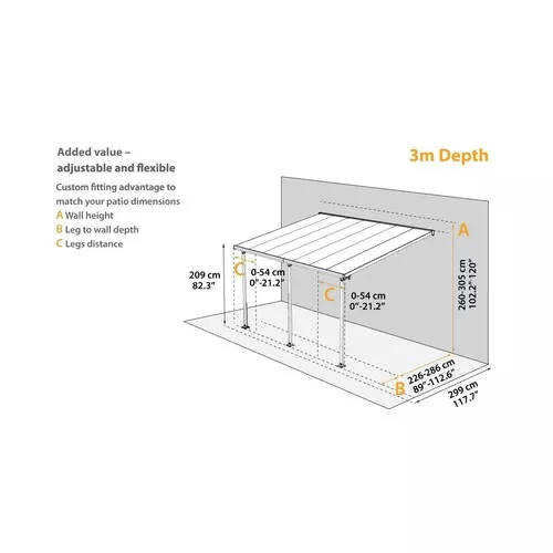 Palram - Canopia Sierra 5400 antracit 3 x 5,46 hliníková (montovaná) pergola