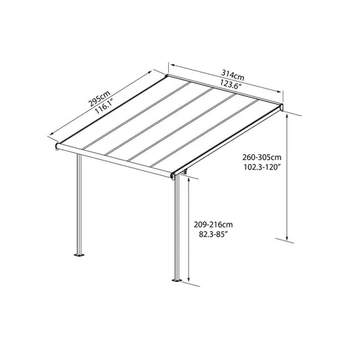 Palram - Canopia Sierra 3000 antracit 3 x 3 hliníková (montovaná) pergola