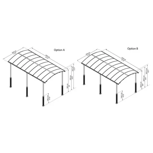 Palram - Canopia Arcadia Alpine Kit sada 2 noh na zvýšení přístřešků řady Arcadia