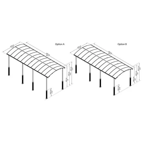 Palram - Canopia Arcadia Alpine Kit sada 2 noh na zvýšení přístřešků řady Arcadia