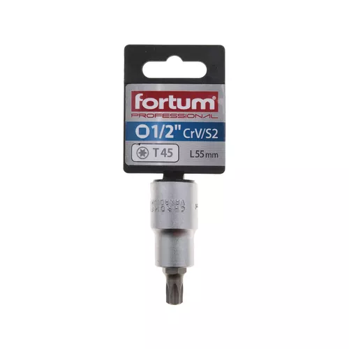 Hlavice zástrčná 1/2" hrot torx, t45, l 55mm FORTUM 4700725