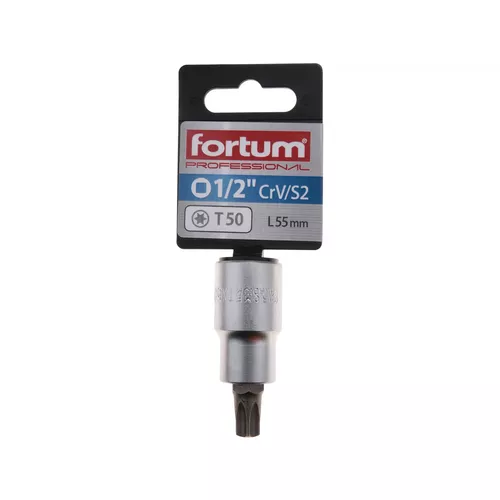 Hlavice zástrčná 1/2" hrot torx, t50, l 55mm FORTUM 4700726