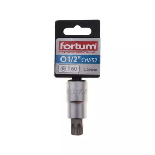 Hlavice zástrčná 1/2" hrot torx, t60, l 55mm FORTUM 4700728