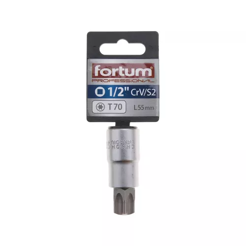 Hlavice zástrčná 1/2" hrot torx, t70, l 55mm FORTUM 4700729