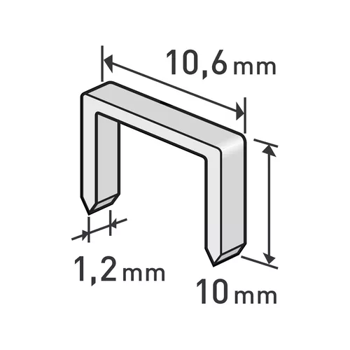 Spony, balení 1000ks, 10mm, 10,6x0,52x1,2mm EXTOL PREMIUM 8852203