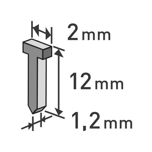 Hřebíky, balení 1000ks, 12mm, 2,0x0,52x1,2mm EXTOL PREMIUM 8852404