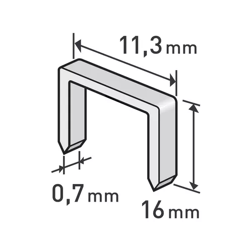 Spony, balení 1000ks, 16mm, 11,3x0,52x0,70mm EXTOL PREMIUM 8852506