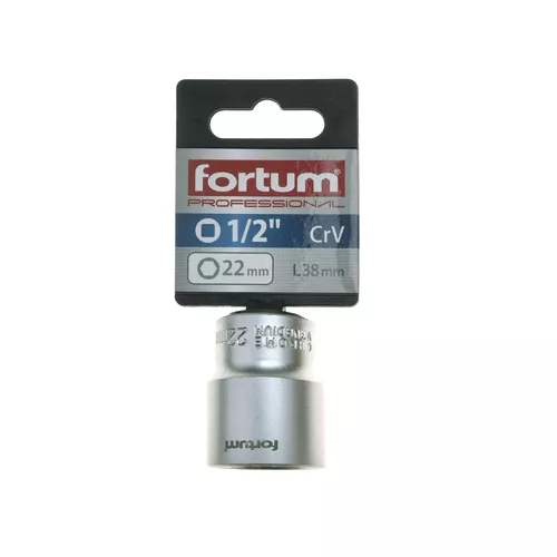 Hlavice nástrčná 1/2", 22mm, l 38mm FORTUM 4700422