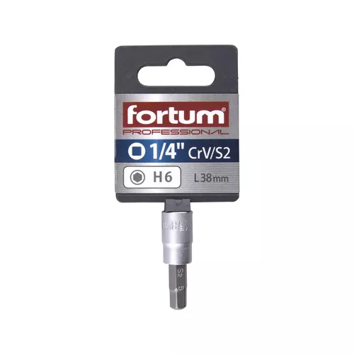 Hlavice zástrčná 1/4" imbus, h 6, l 38mm FORTUM 4701606