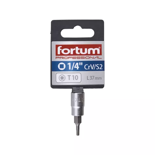 Hlavice zástrčná 1/4" hrot torx, t 10, l 37mm FORTUM 4701720