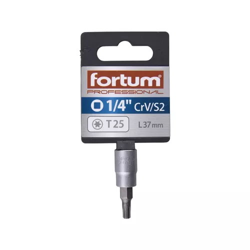 Hlavice zástrčná 1/4" hrot torx, t 25, l 37mm FORTUM 4701723