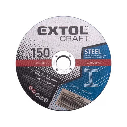 Kotouče řezné na kov, 5ks, o 150x1,6x22,2mm EXTOL CRAFT 106930