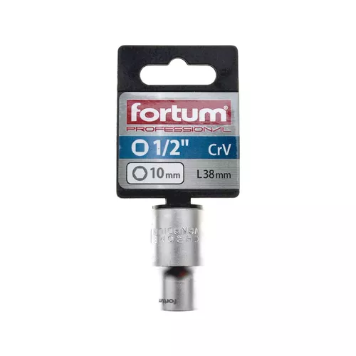 Hlavice nástrčná 1/2", 10mm, l 38mm FORTUM 4700410