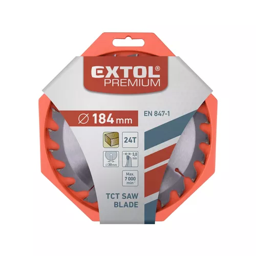 Kotouč pilový s sk plátky, o 184x3,0x30mm, 24t EXTOL PREMIUM 8803220