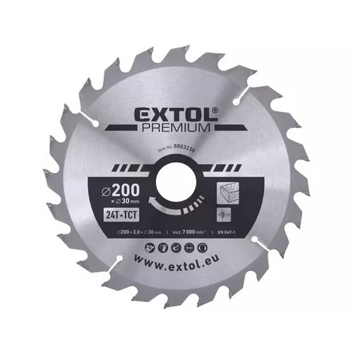 Kotouč pilový s sk plátky, o 200x3,0x30mm, 24t EXTOL PREMIUM 8803230