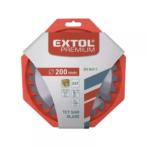 Kotouč pilový s sk plátky, o 200x3,0x30mm, 24t EXTOL PREMIUM 8803230