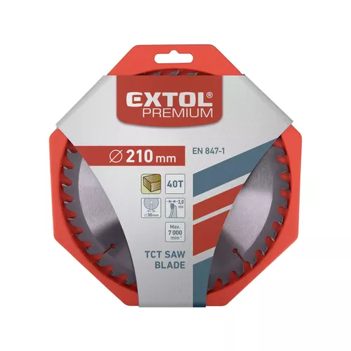 Kotouč pilový s sk plátky, o 210x3,0x30mm, 40t EXTOL PREMIUM 8803236