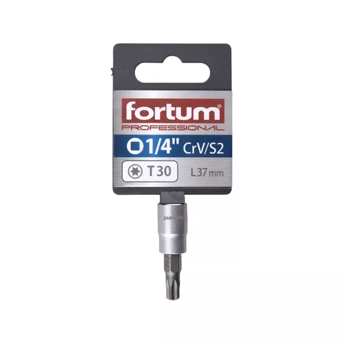 Hlavice zástrčná 1/4" hrot torx, t 30, l 37mm FORTUM 4701725