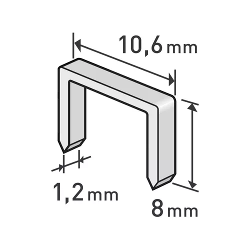 Spony, balení 1000ks, 8mm, 10,6x0,52x1,2mm EXTOL PREMIUM 8852202