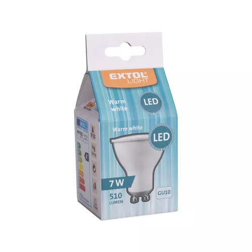 Žárovka led reflektorová, 510lm, 7w, gu10, teplá bílá EXTOL LIGHT 43033