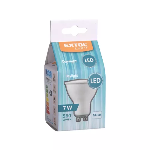 Žárovka led reflektorová, 560lm, 7w, gu10, denní bílá EXTOL LIGHT 43034