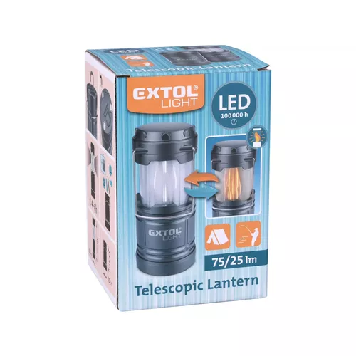 Lucerna teleskopická led, 75lm/plamen EXTOL LIGHT 43158