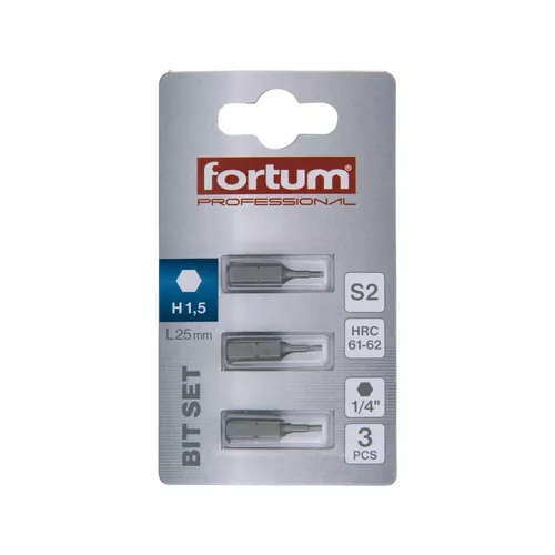 Hrot imbus sada 3ks, h 1,5x25mm, s2 FORTUM 4741501