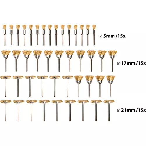 Kartáče pomosazené, sada 45ks EXTOL CRAFT 903761