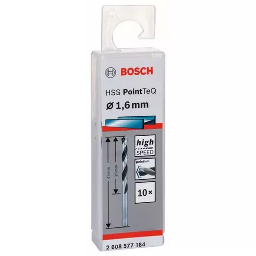 Spirálový vrták HSS PointTeQ 1,6 mm  BOSCH 2608577184