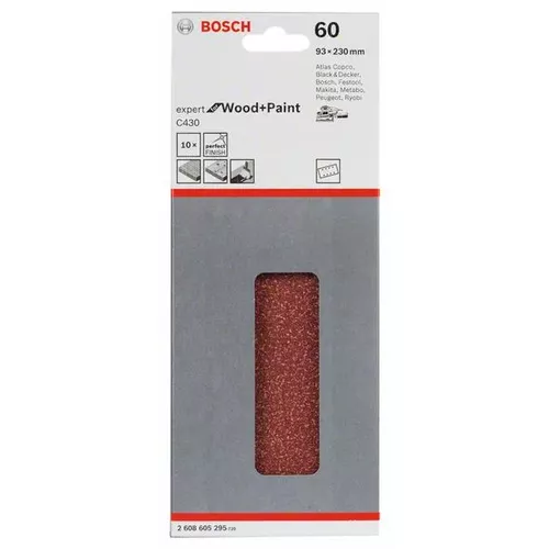 Brusný papír C430, balení 10 ks  BOSCH 2608605295