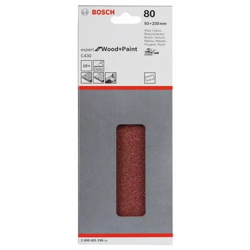 Brusný papír C430, balení 10 ks  BOSCH 2608605296