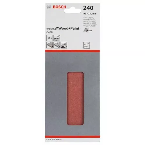 Brusný papír C430, balení 10 ks  BOSCH 2608605301