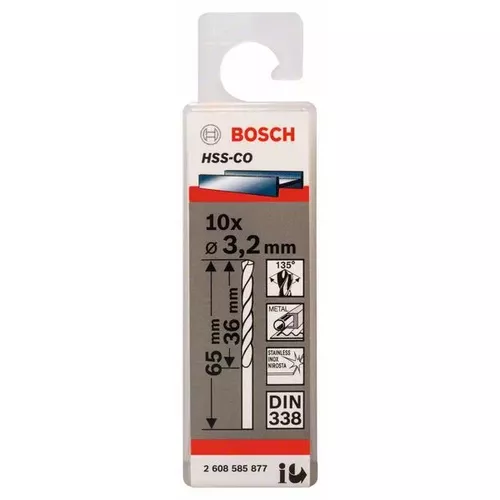 Vrtáky do kovu HSS-Co, DIN 338  BOSCH 2608585877