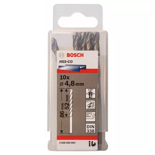 Vrtáky do kovu HSS-Co, DIN 338  BOSCH 2608585884