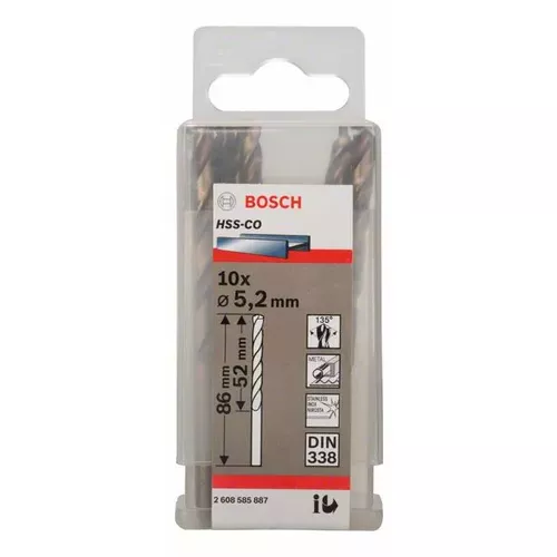 Vrtáky do kovu HSS-Co, DIN 338  BOSCH 2608585887