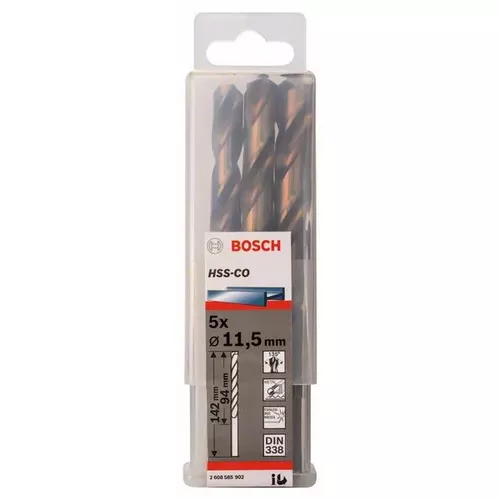 Vrtáky do kovu HSS-Co, DIN 338  BOSCH 2608585902