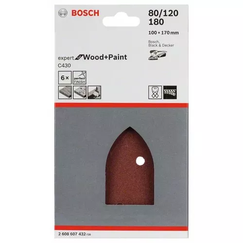 6dílná sada brusných papírů C430 BOSCH 2608607432