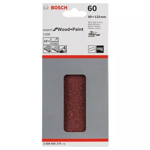 Brusný papír C430, balení 10 ks  BOSCH 2608605279