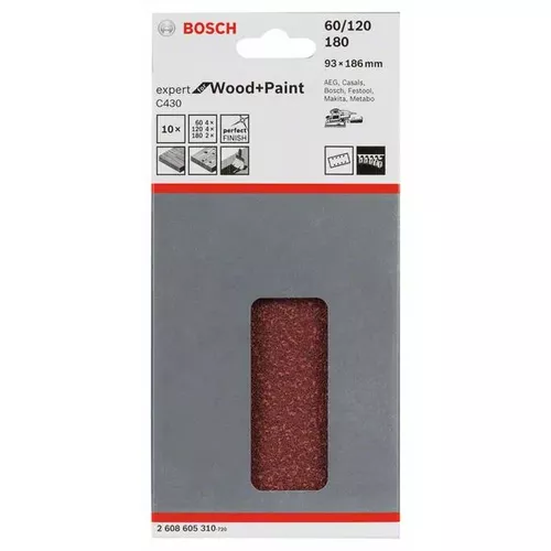 Brusný papír C430, balení 10 ks  BOSCH 2608605310