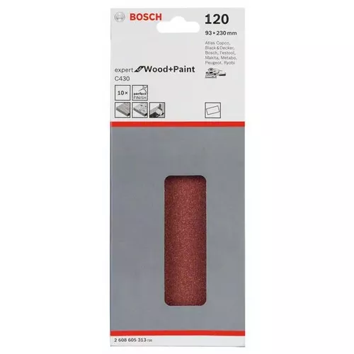 Brusný papír C430, balení 10 ks  BOSCH 2608605313